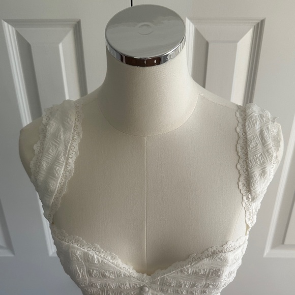 NWT Peppermayo Kristina Exclusive Textured Ruffles White Mini Dress Size 6 - Picture 6 of 14